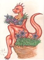 Floral Orange Dragon