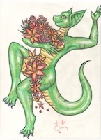 Floral Green Dragon