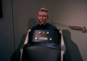 captain pike from star trek TOS in his wheelchair that lets him communicate only by saying yes and no