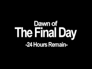 zelda majoras mask screen reading "Dawn of The Final Day -24 Hours Remain-"