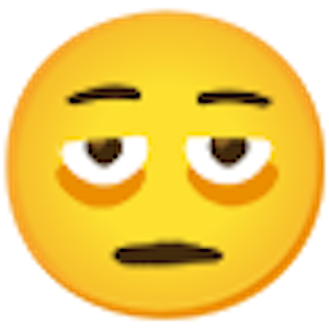 a tired looking emoji face with bags under its eyes