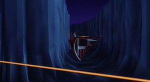 the canyon from the solar sailer chase scene (Tron 1982)