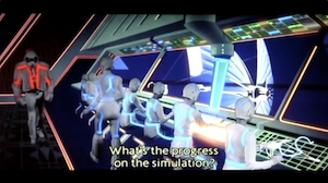 Yori's supervisor at the Solar Sailer dock asks her: What's the progress on the simulation? (Tron 1982)