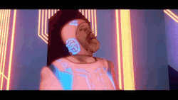 scene of Dumont being tortured on the MCP's wall in TRON 1982, where his skull periodicaly fades into visibility