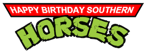 [Image ID: the phrase "happy birthday southern horses" in the style of the Teenage Mutant Ninja Turtles logo. /. End ID] Metric breaks are as follows:
happy 
birthday 
southern 
horses